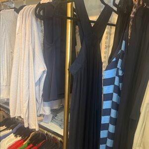 Nation LTD Navy and Blue Striped Dress